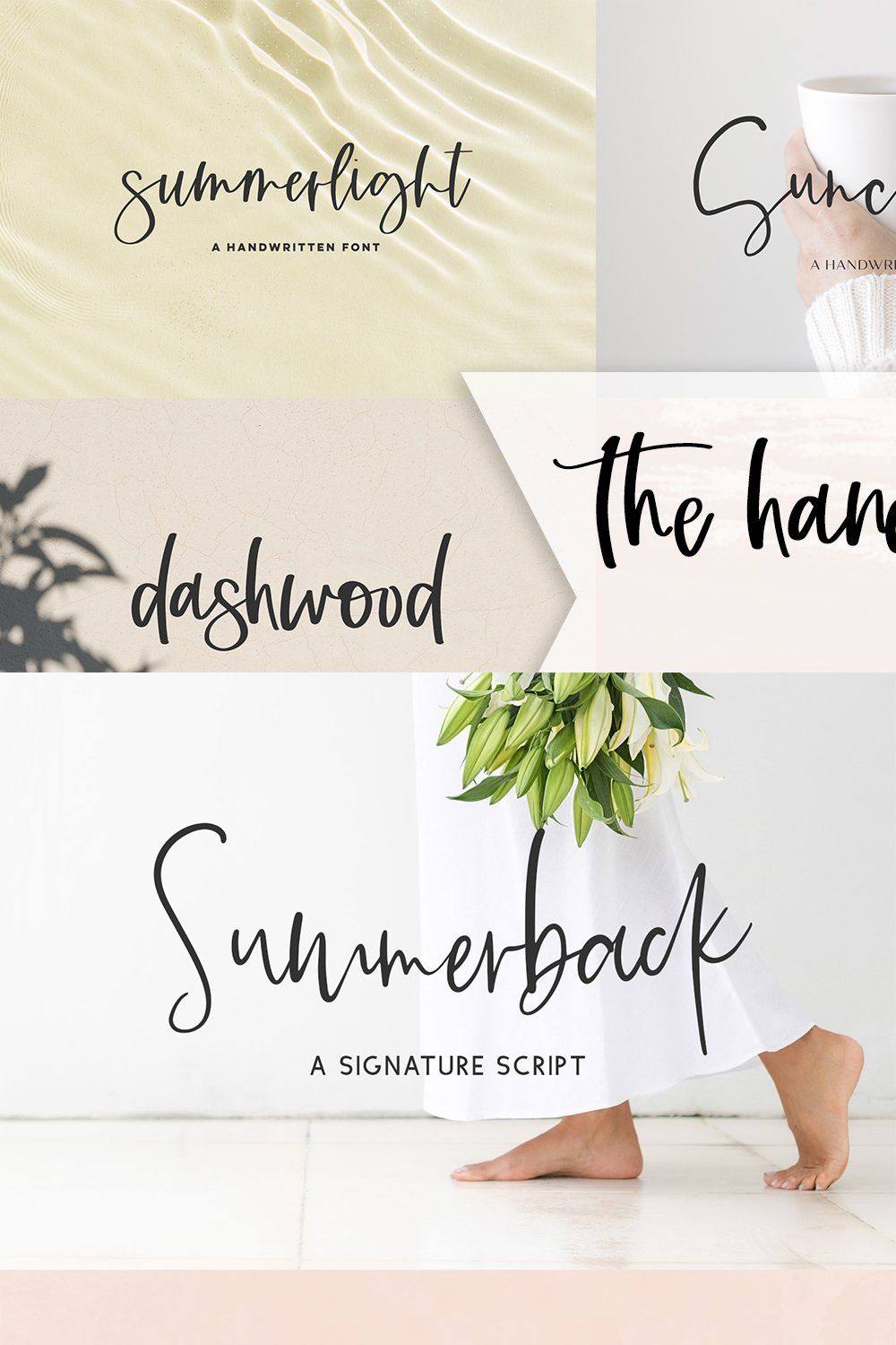 The Handwriting Font Bundle Volume 6 pinterest preview image.