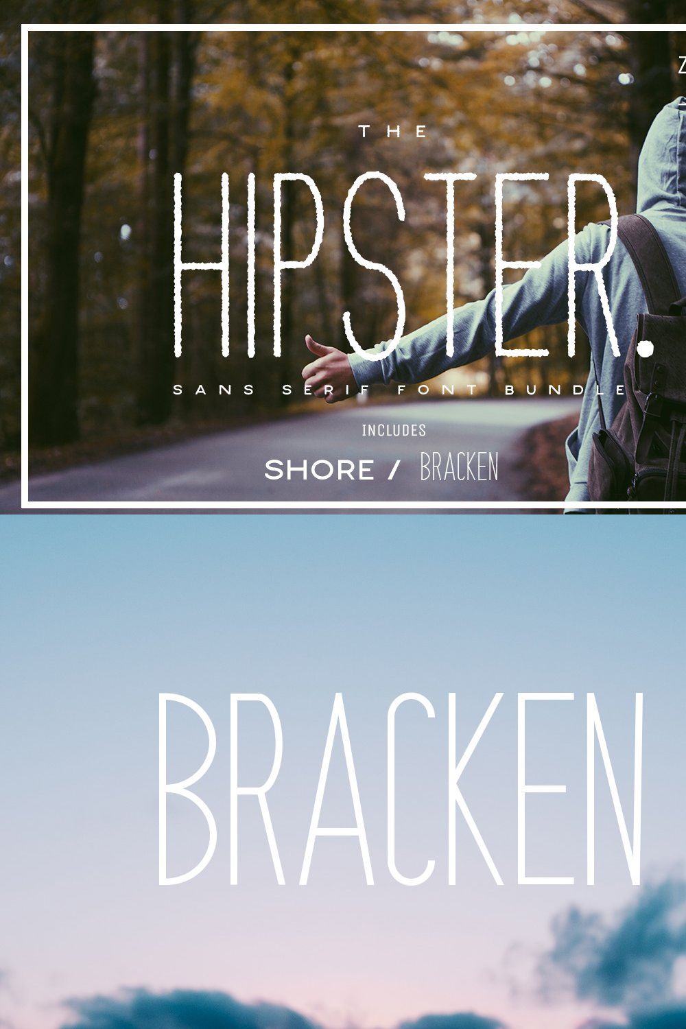 The Hipster Sans Serif Font Bundle pinterest preview image.