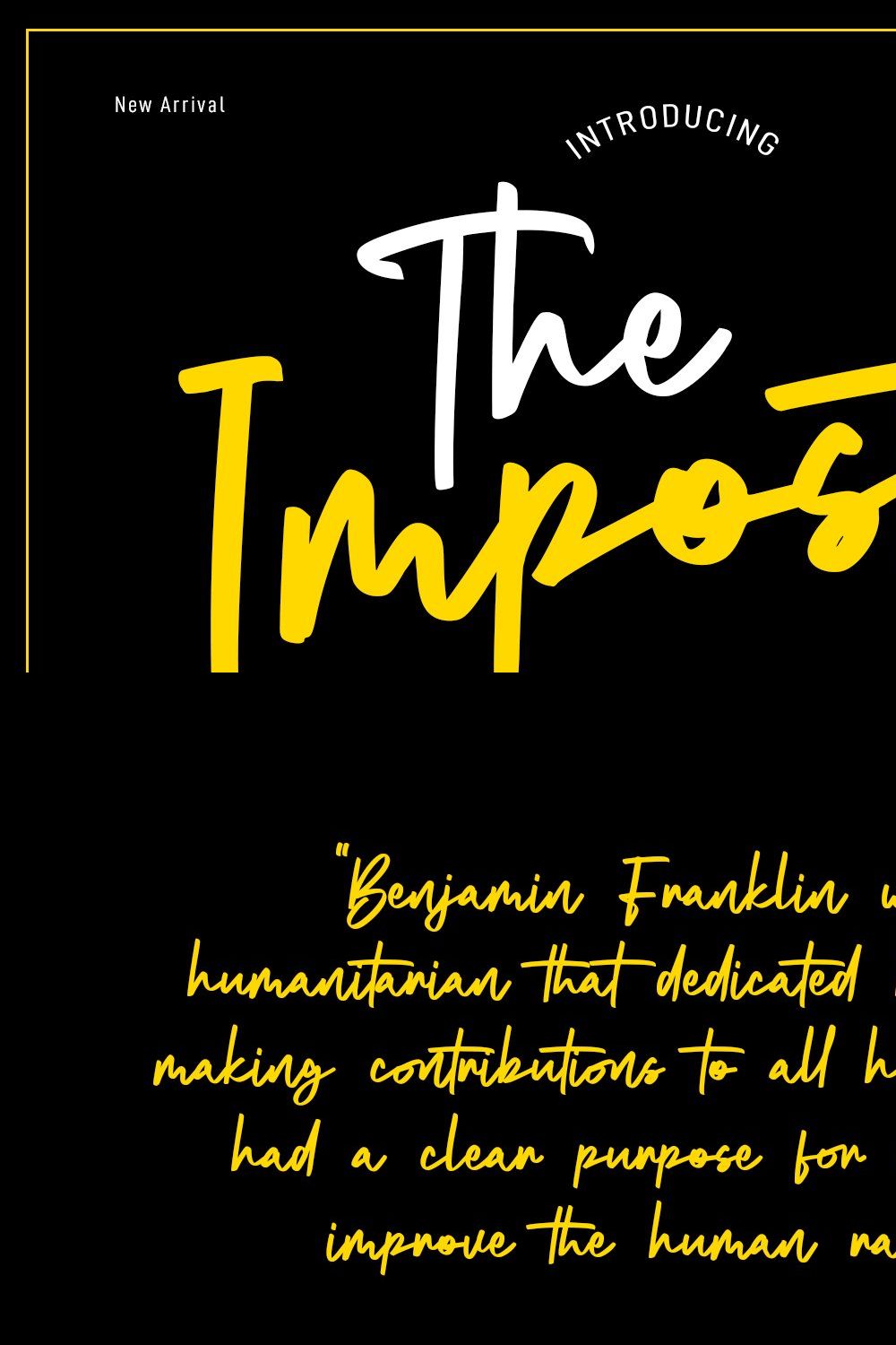 The Impostor Script Font pinterest preview image.