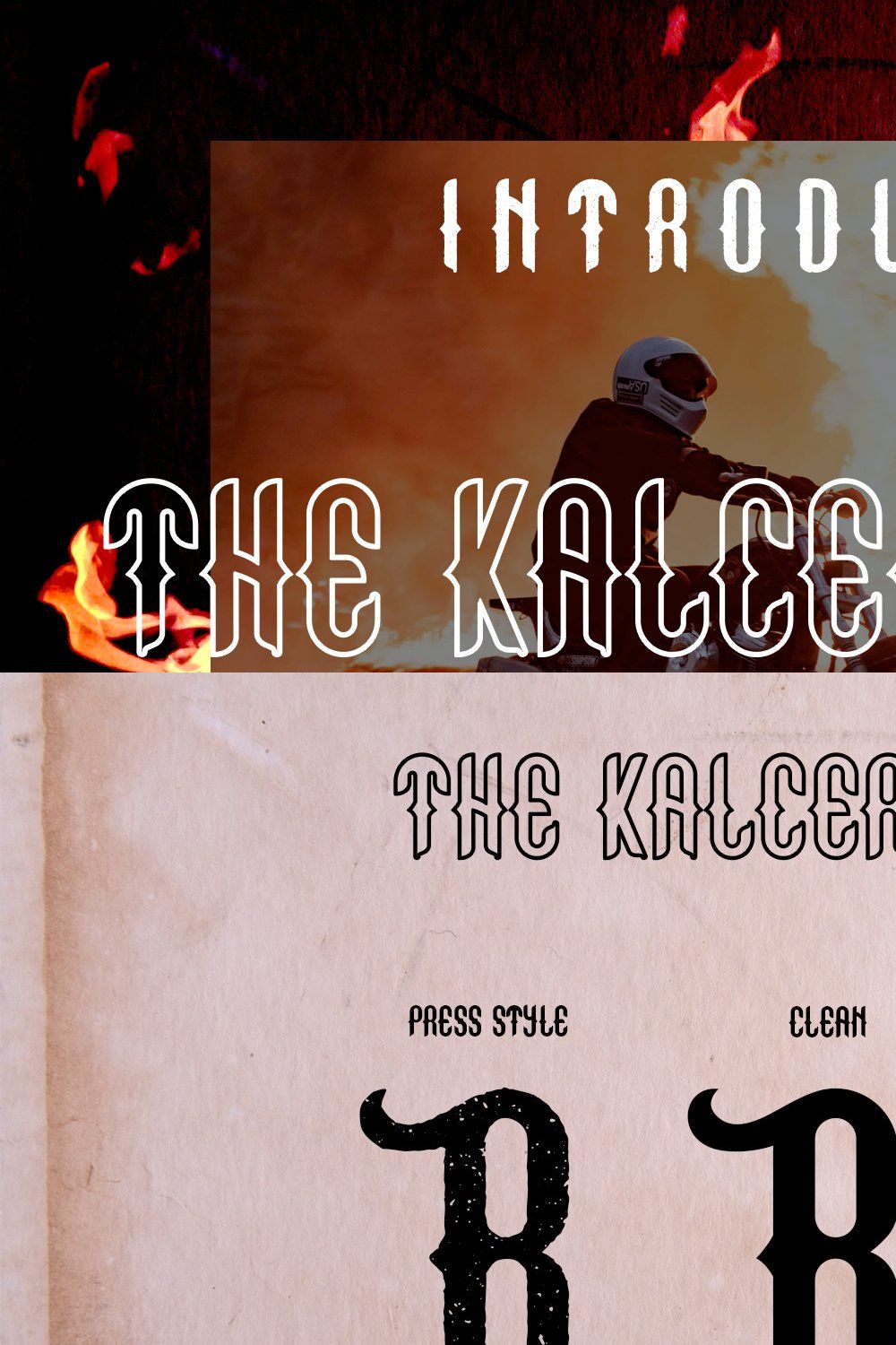 The Kalcer Retro Font pinterest preview image.