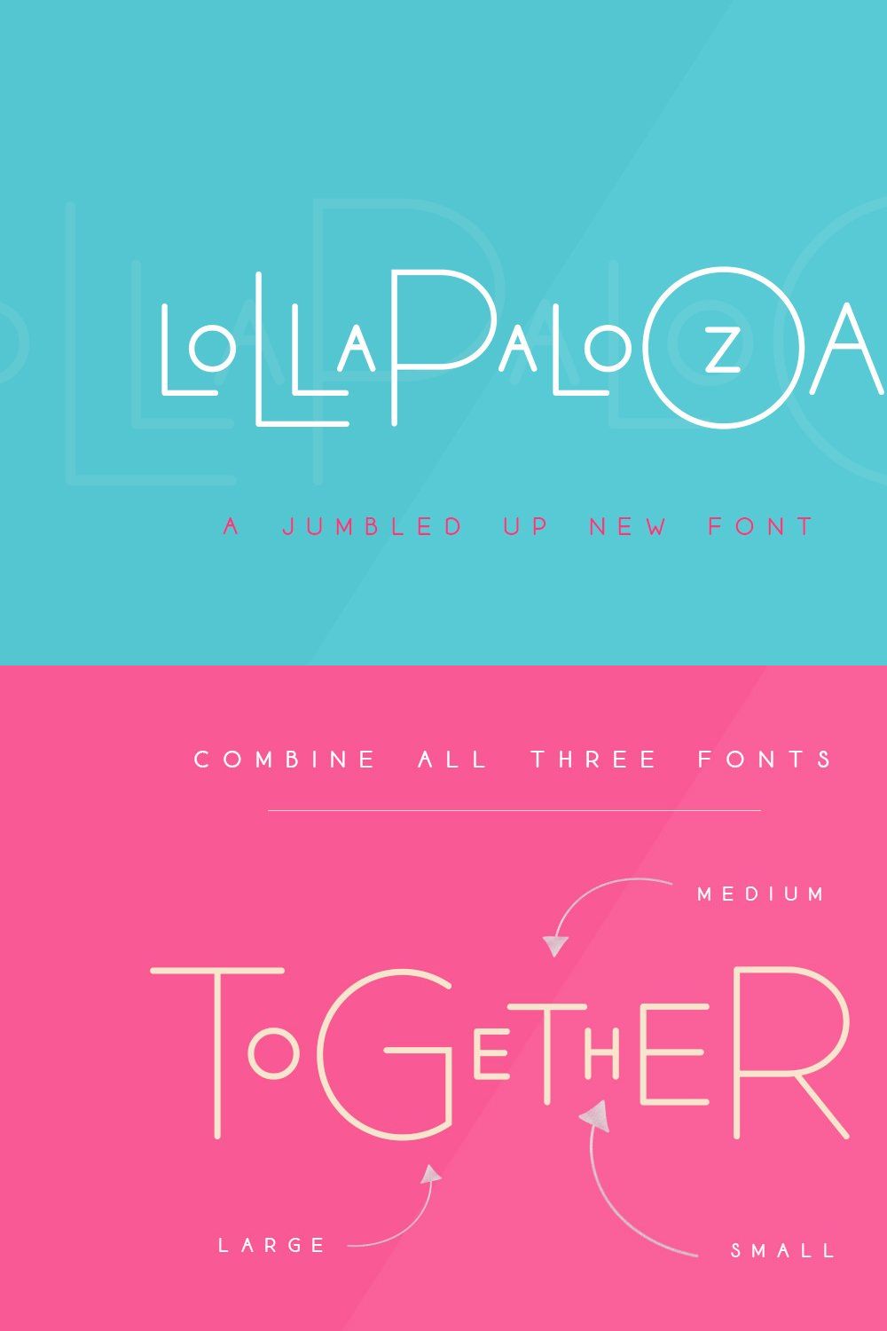 The Lollapalooza Font Trio pinterest preview image.