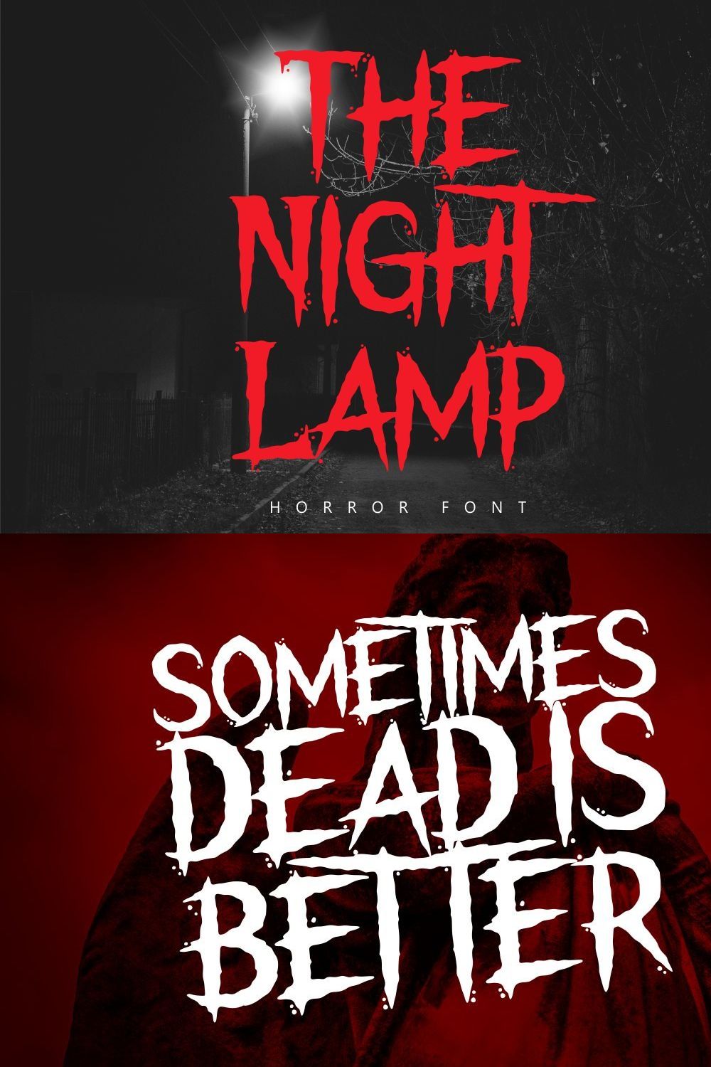 The Night Lamp - Halloween Font pinterest preview image.