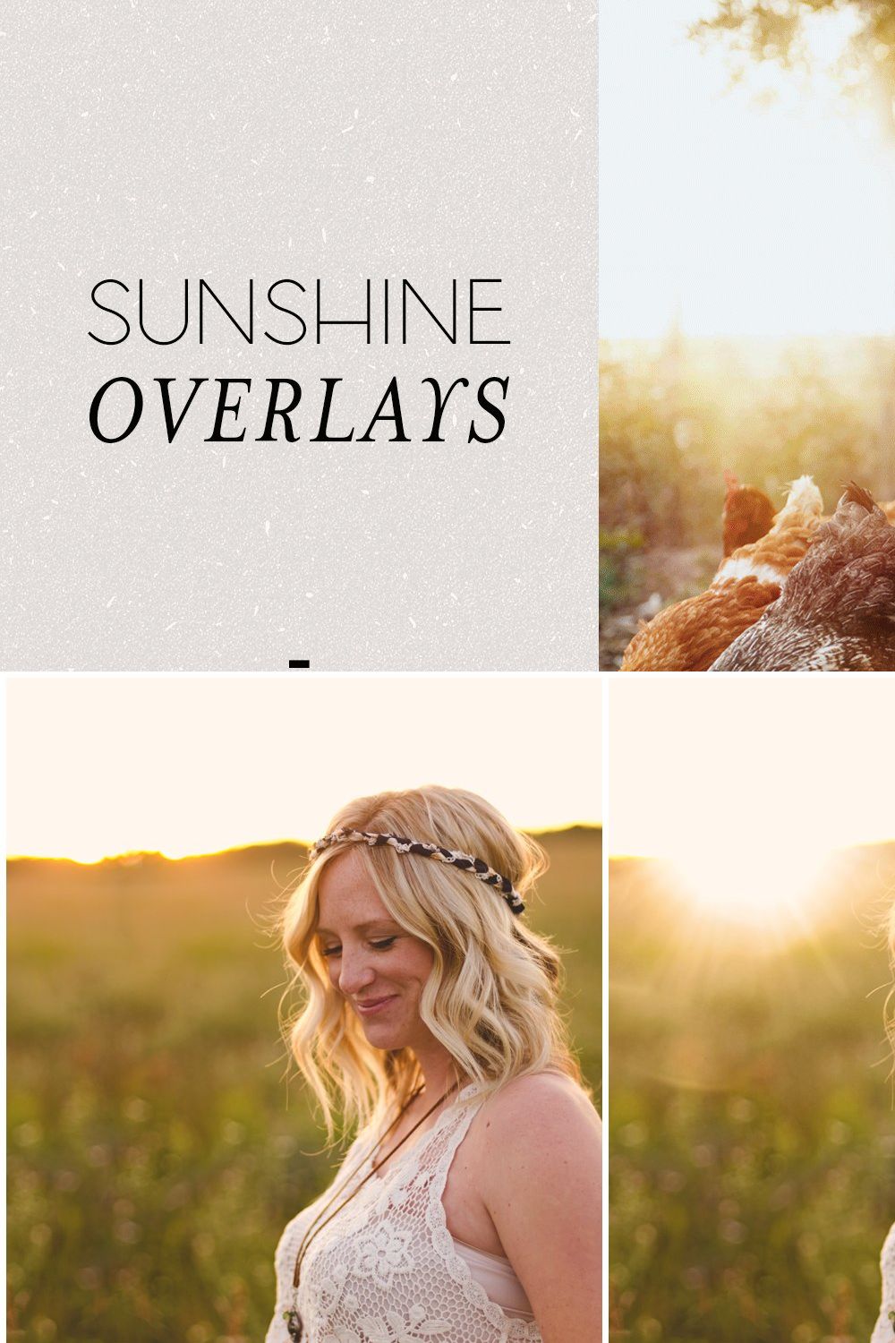 The Sunshine Photography Overlays pinterest preview image.