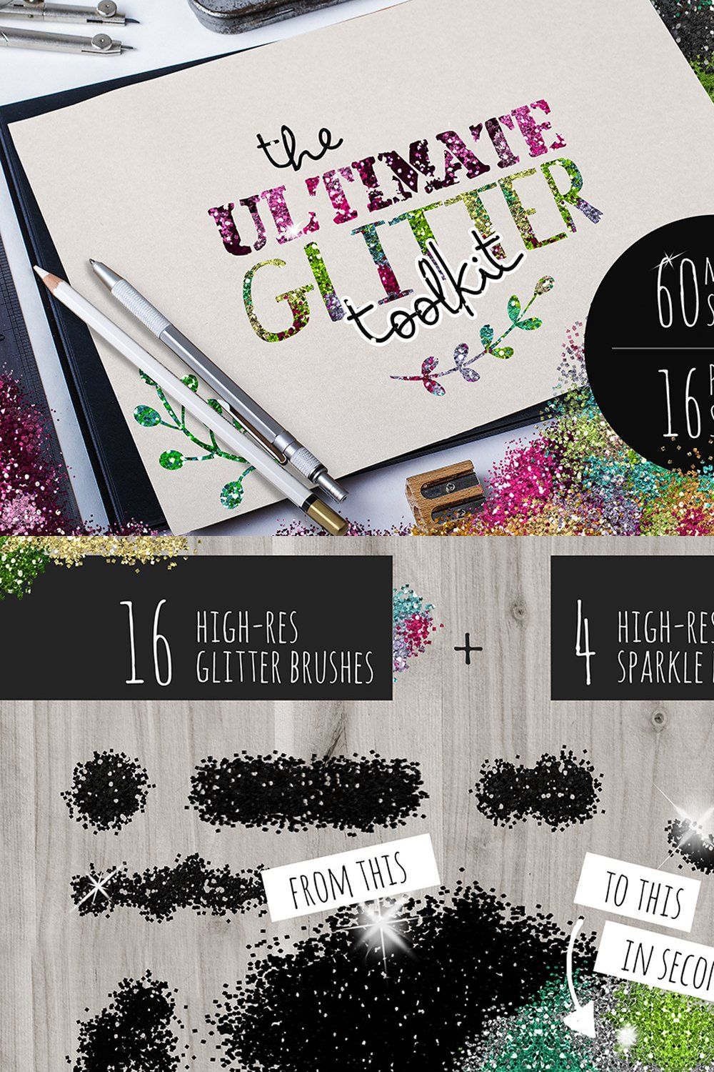 The Ultimate Glitter Toolkit for PS pinterest preview image.