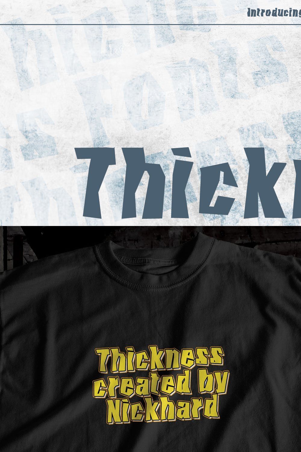 Thickness Font pinterest preview image.