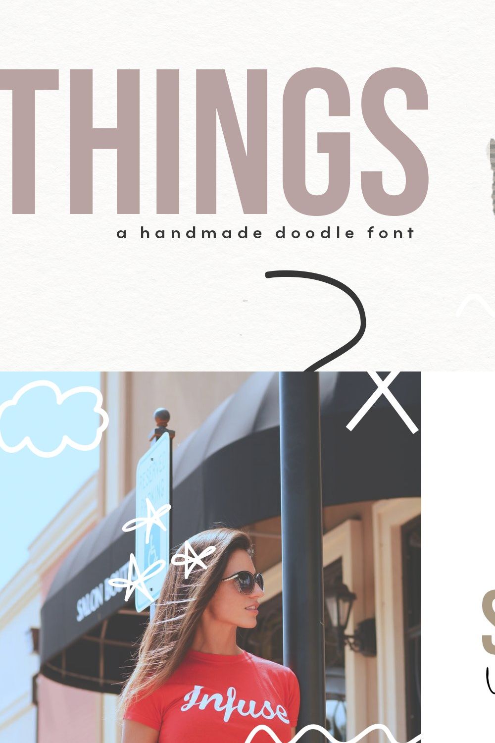 Things - A Doodle Font pinterest preview image.