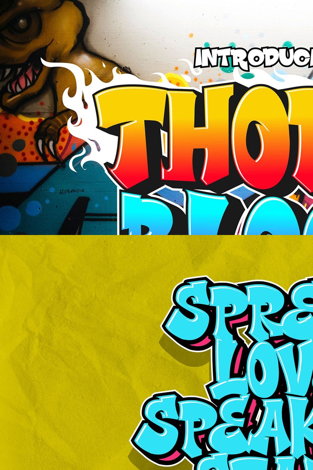 Thorm Block - Graffiti Font pinterest preview image.