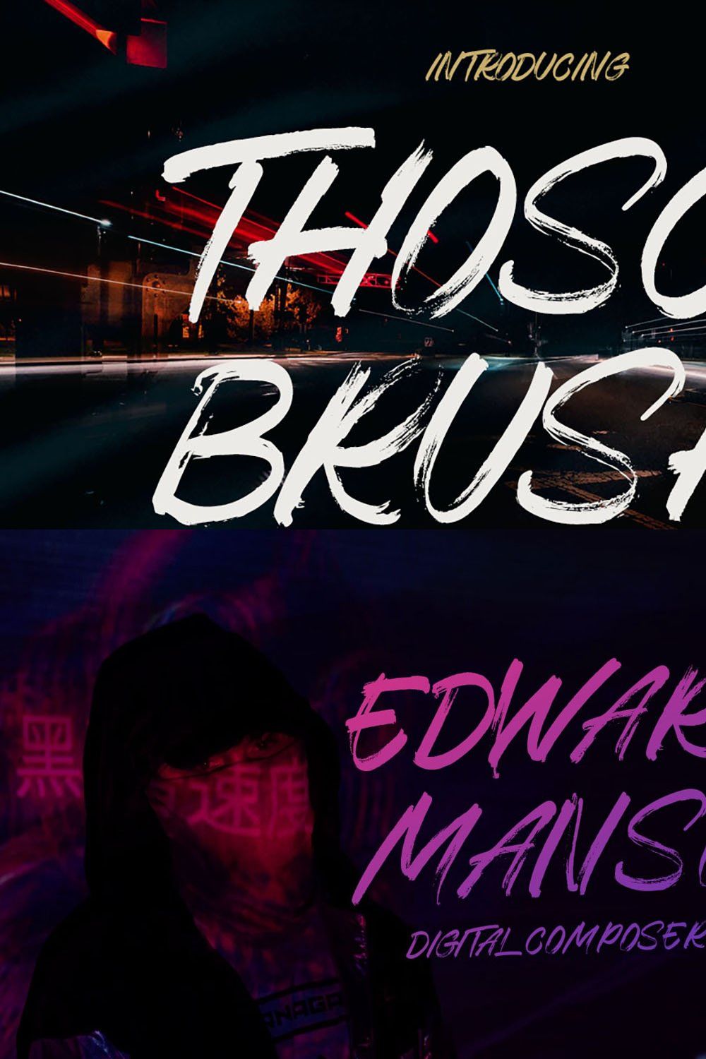 Thosca Brush Font pinterest preview image.