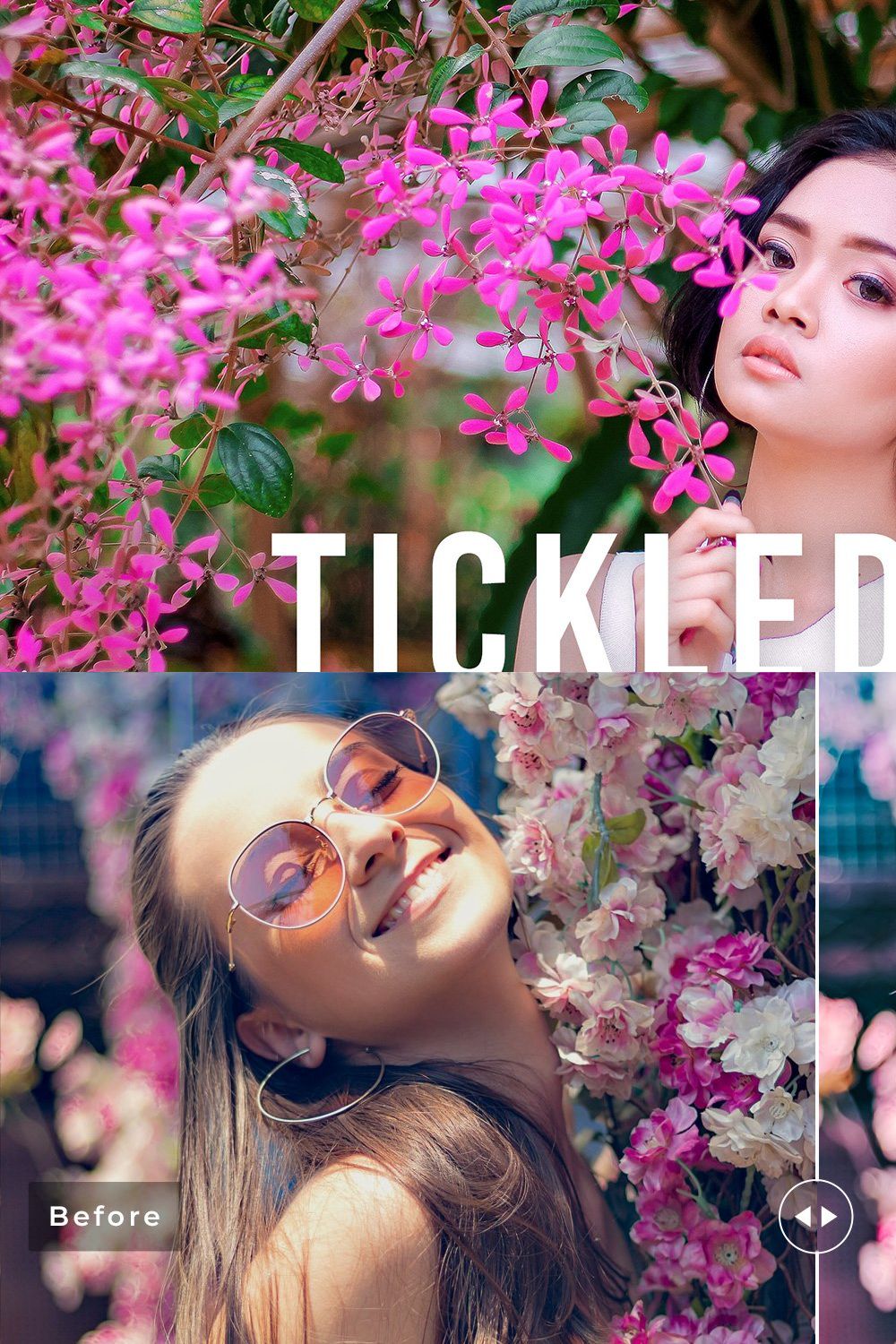 Tickled Pink Pro Lightroom Presets pinterest preview image.