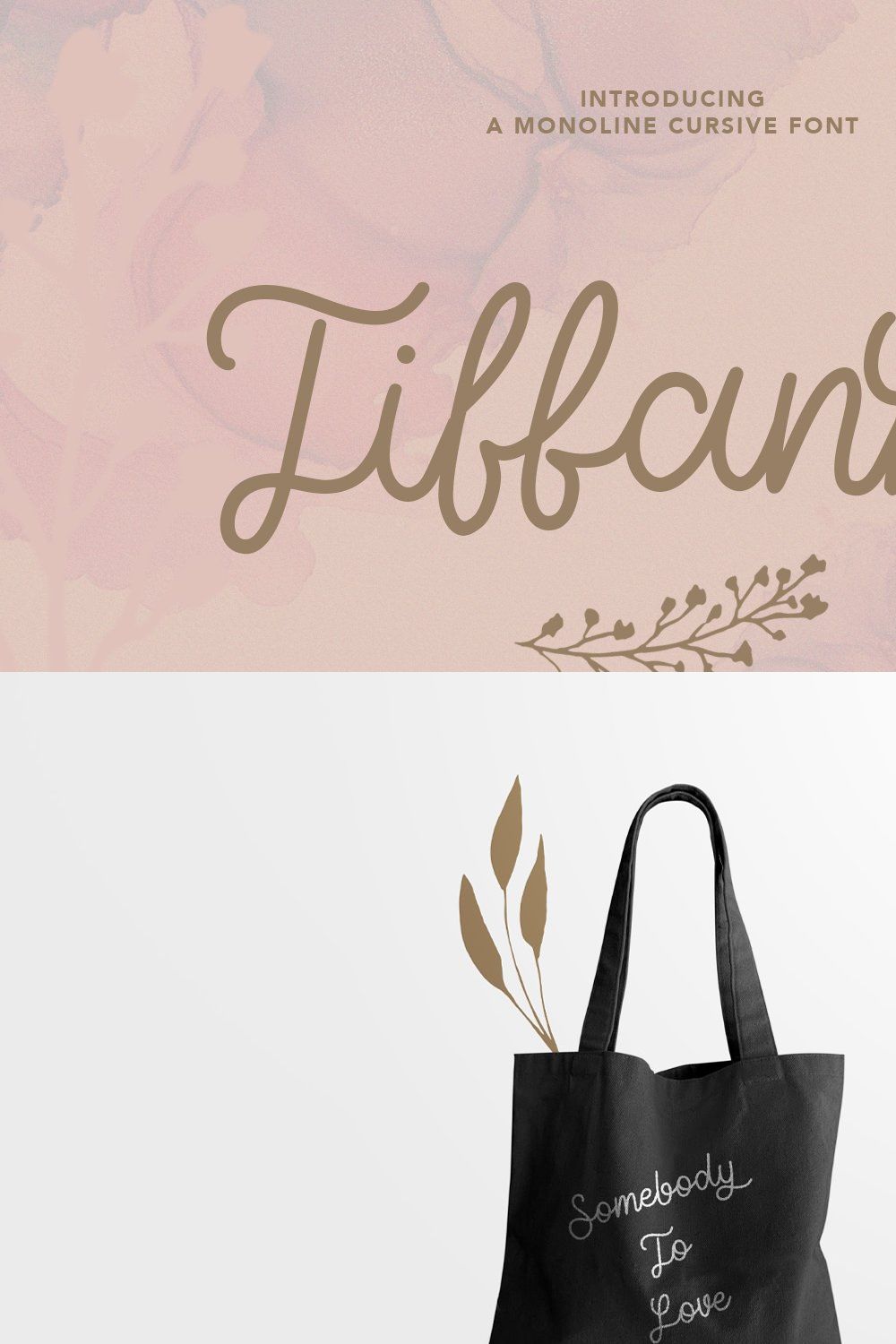 Tiffanky Monoline Cursive Font pinterest preview image.