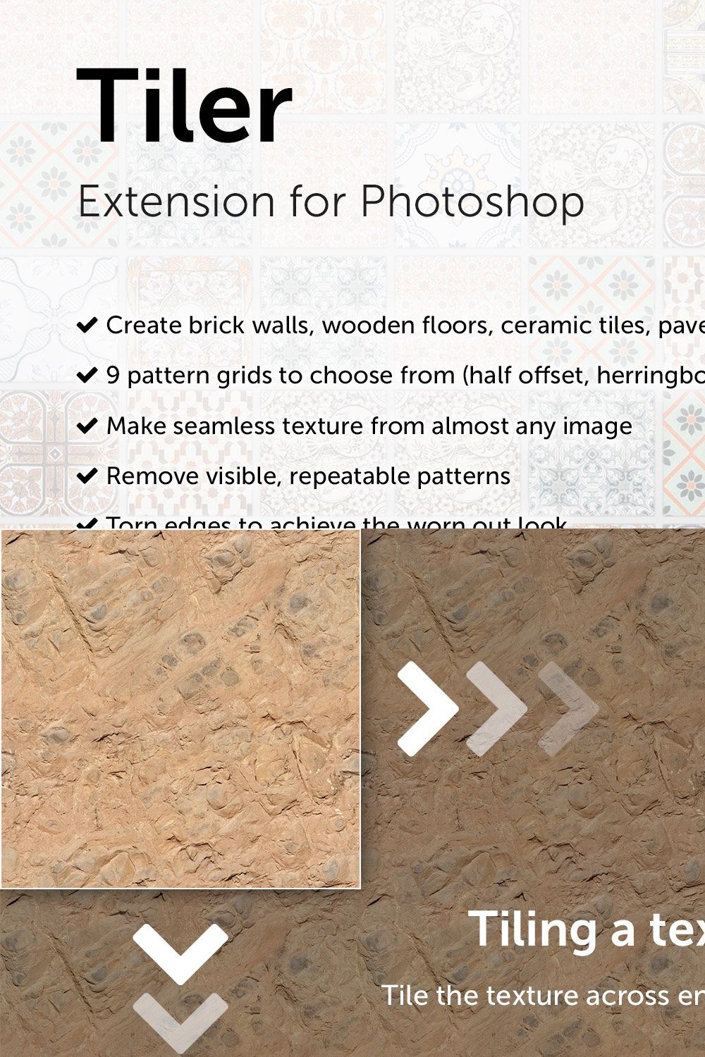 Tiler - Photoshop Extension pinterest preview image.
