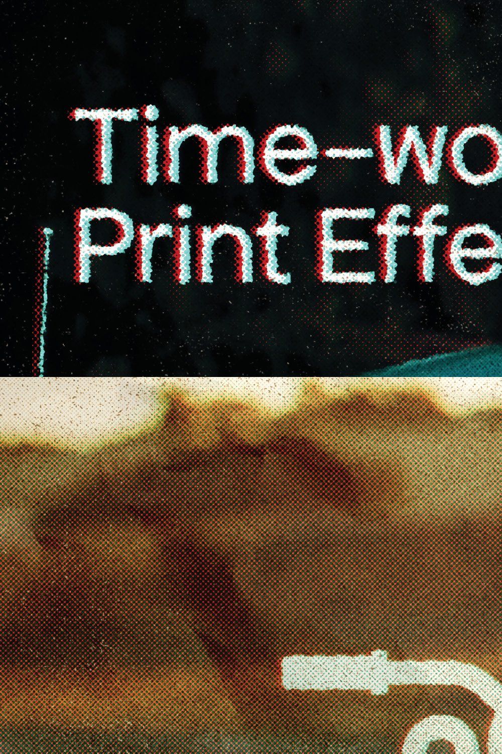 Time-worn Print Effect pinterest preview image.