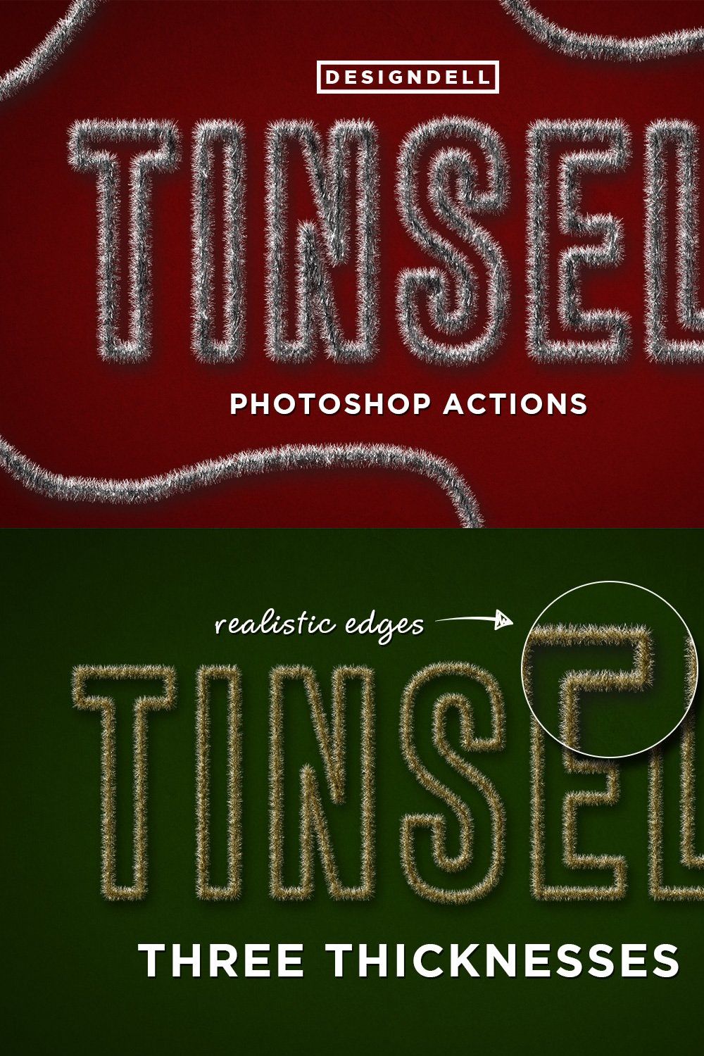 Tinsel Photoshop Effects pinterest preview image.