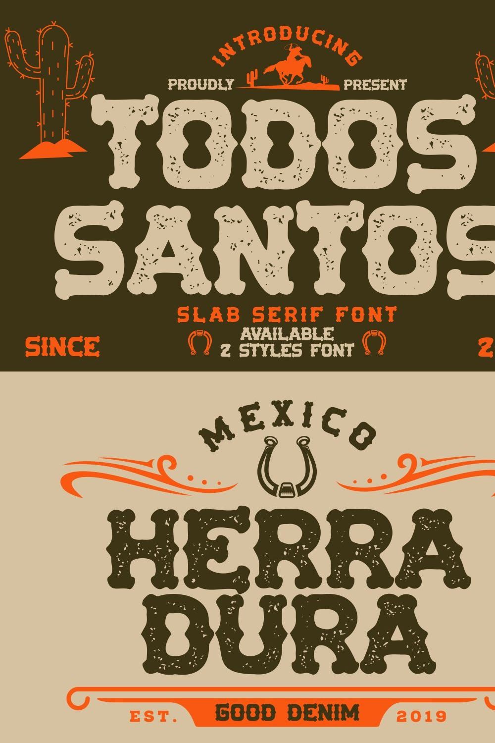 Todos Santos  - Slab Serif Font pinterest preview image.