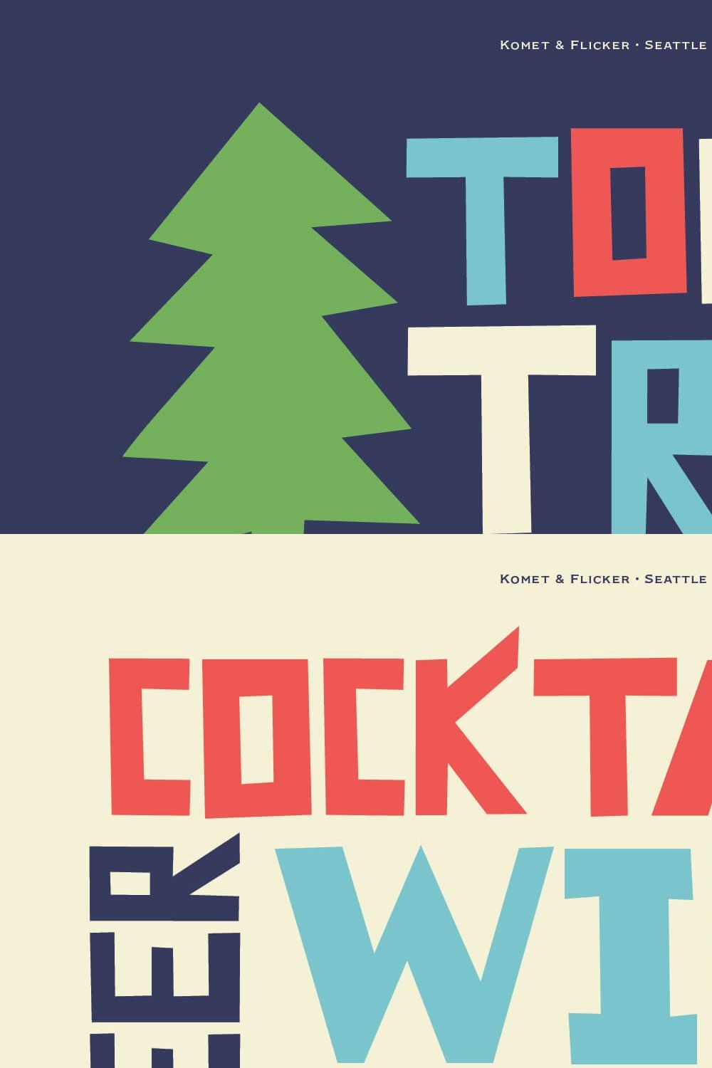 Tony's Trees - Fun Display Font pinterest preview image.
