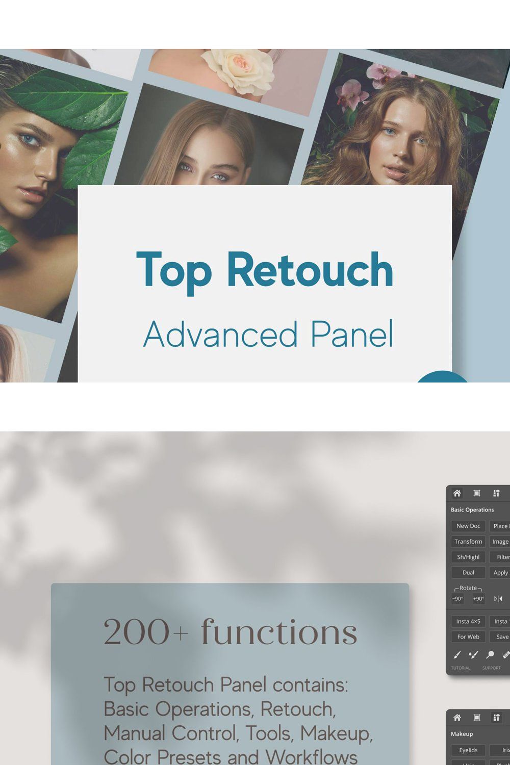 Top Retouch Panel for Photoshop pinterest preview image.