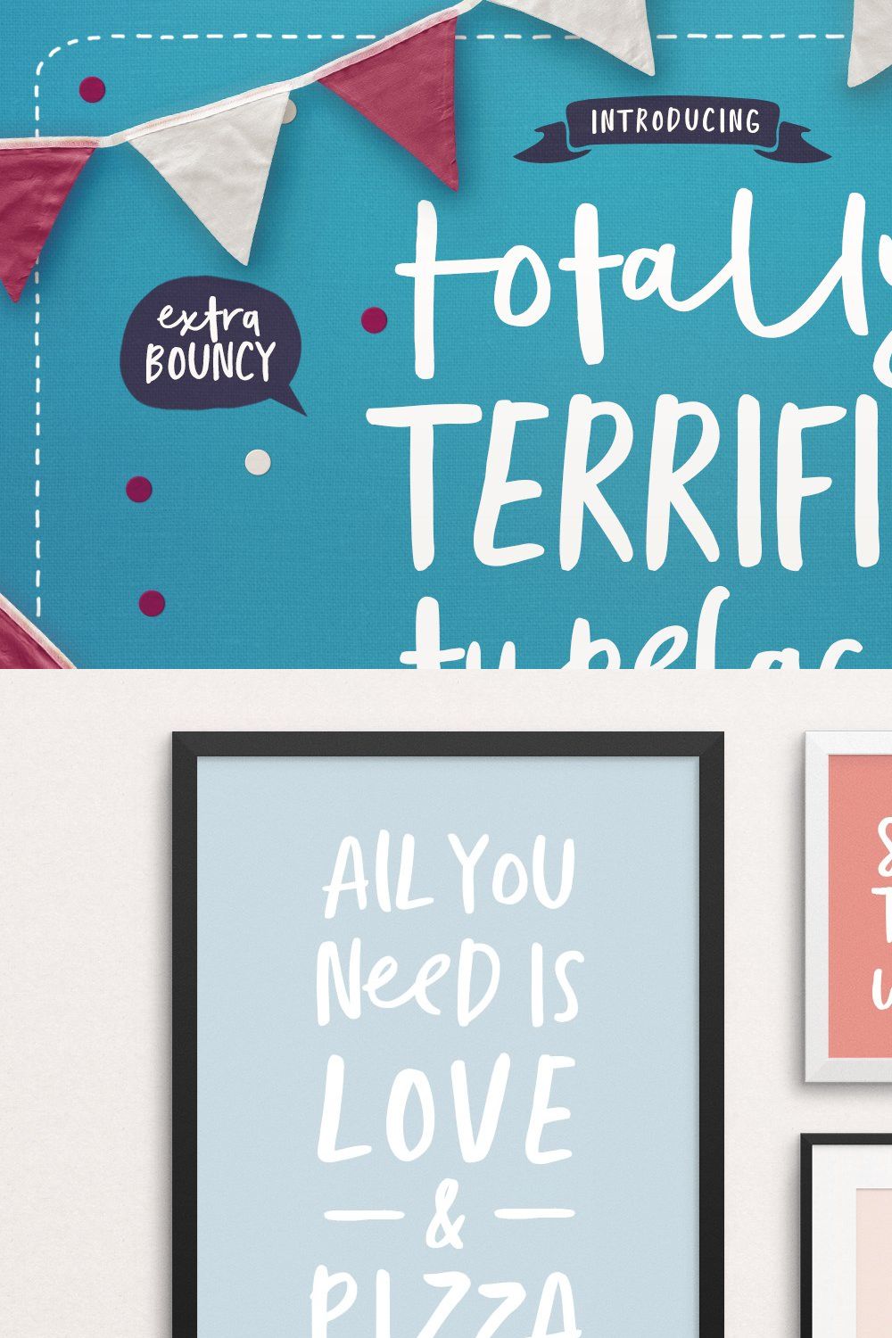 Totally Terrific Typeface pinterest preview image.