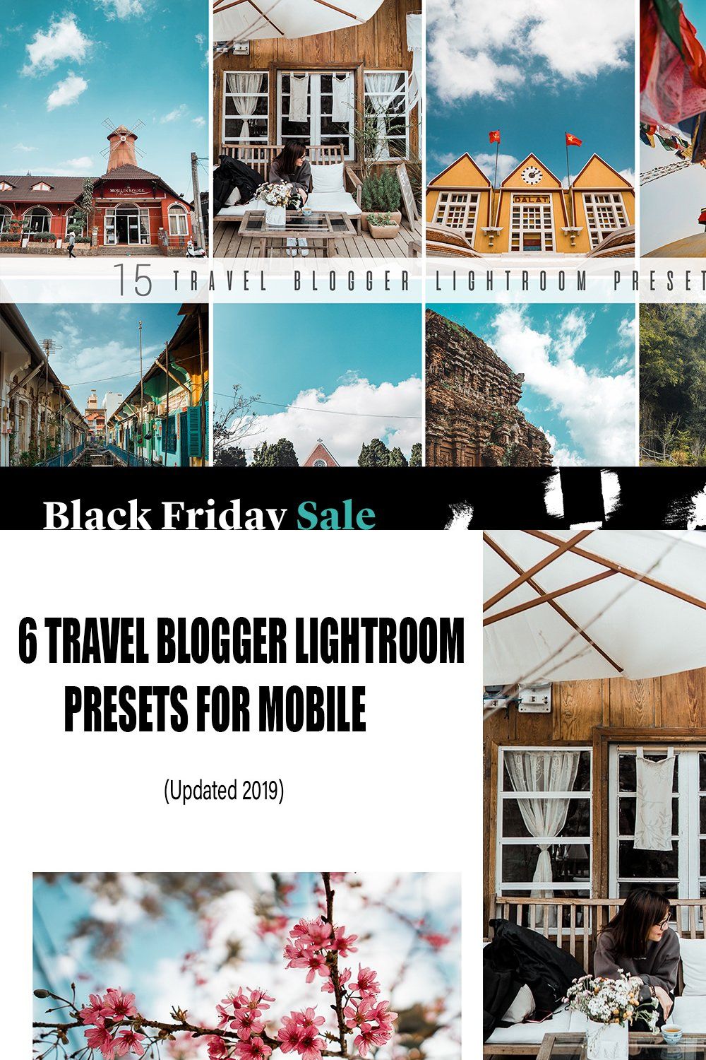 Travel Blogger Lightroom Presets pinterest preview image.