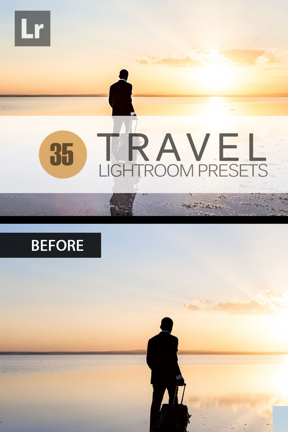 Travel Lightroom Presets bundle pinterest preview image.