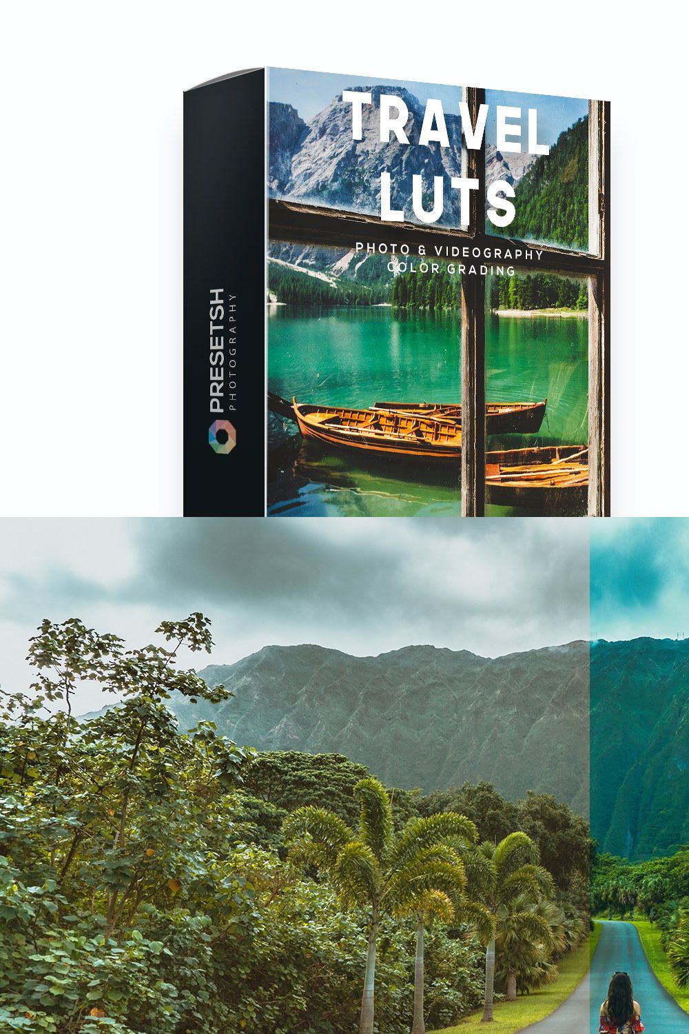 Travel LUTs for Color Grading pinterest preview image.