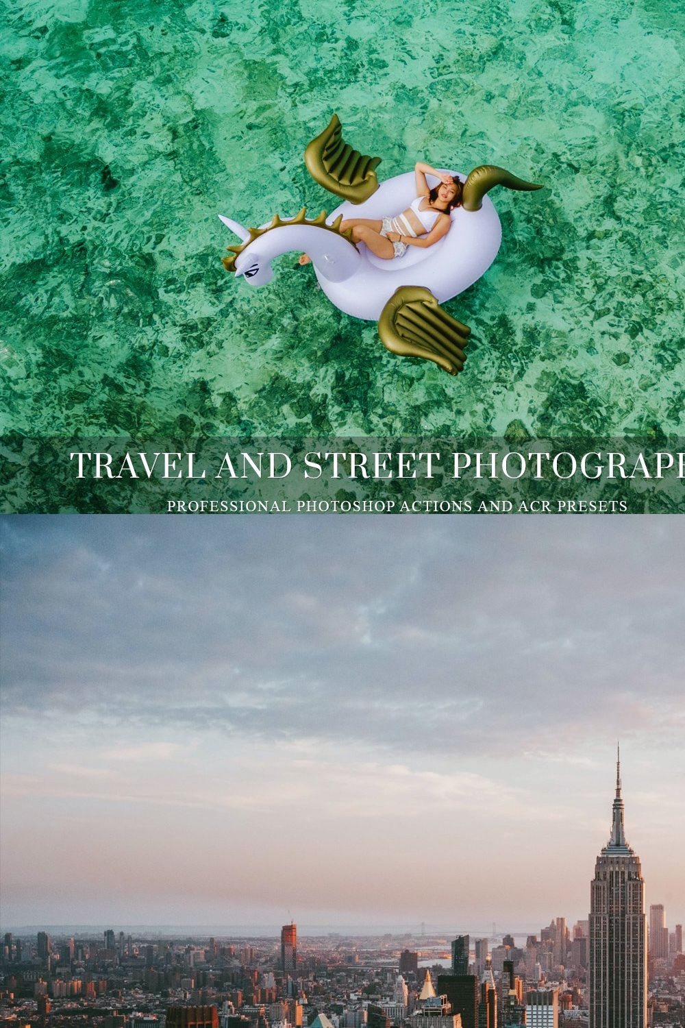 Travel Photoshop actions ACR presets pinterest preview image.