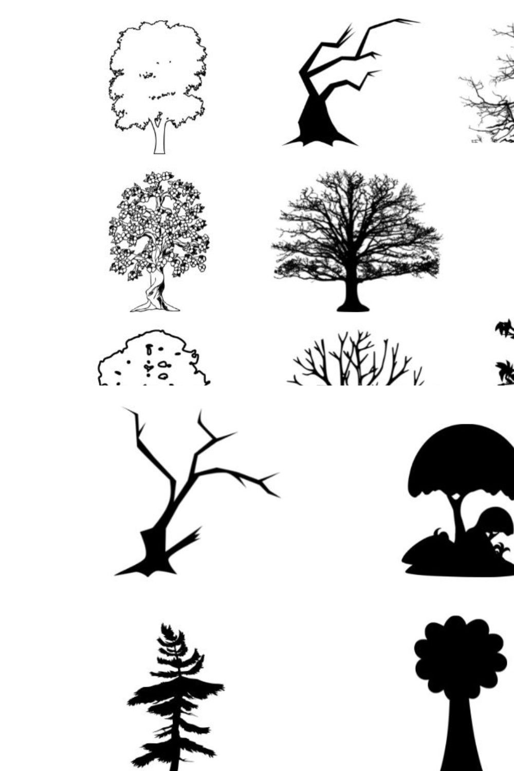 Tree Silhouette pinterest preview image.