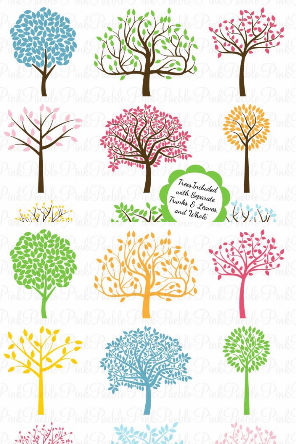 Tree Silhouettes Photoshop Brushes pinterest preview image.