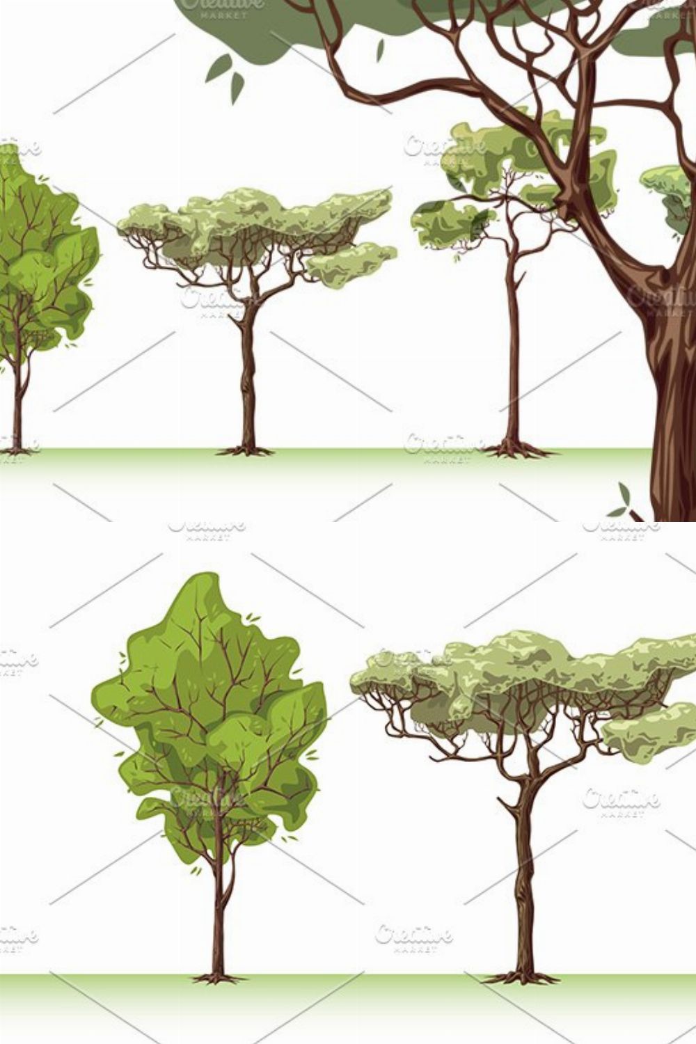 Trees Set pinterest preview image.