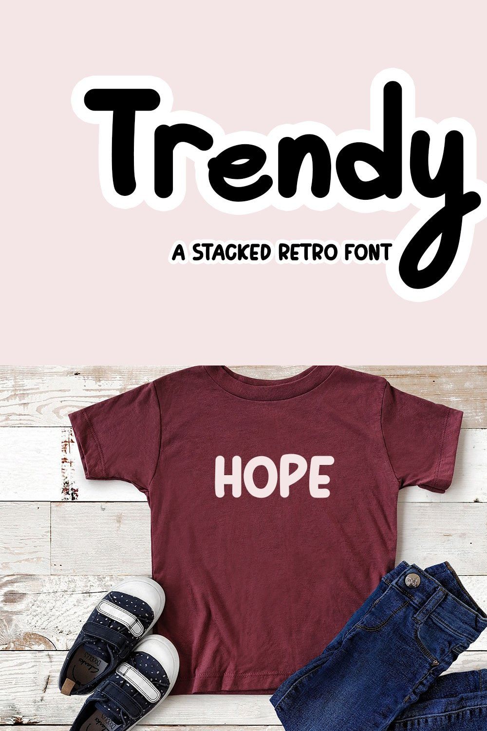 Trendy | Playful font pinterest preview image.
