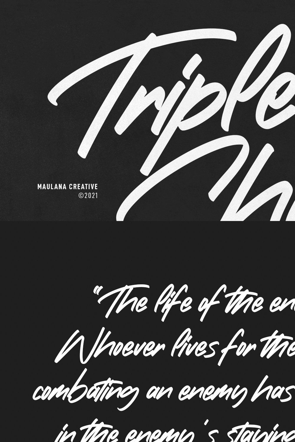 Triple Shots Handwritten Font pinterest preview image.