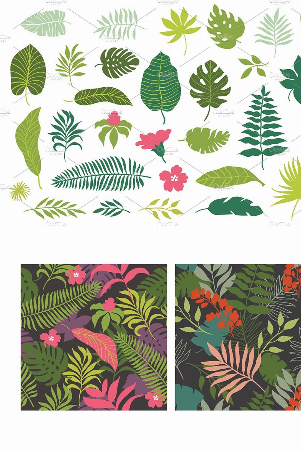 Tropical Leaves pinterest preview image.