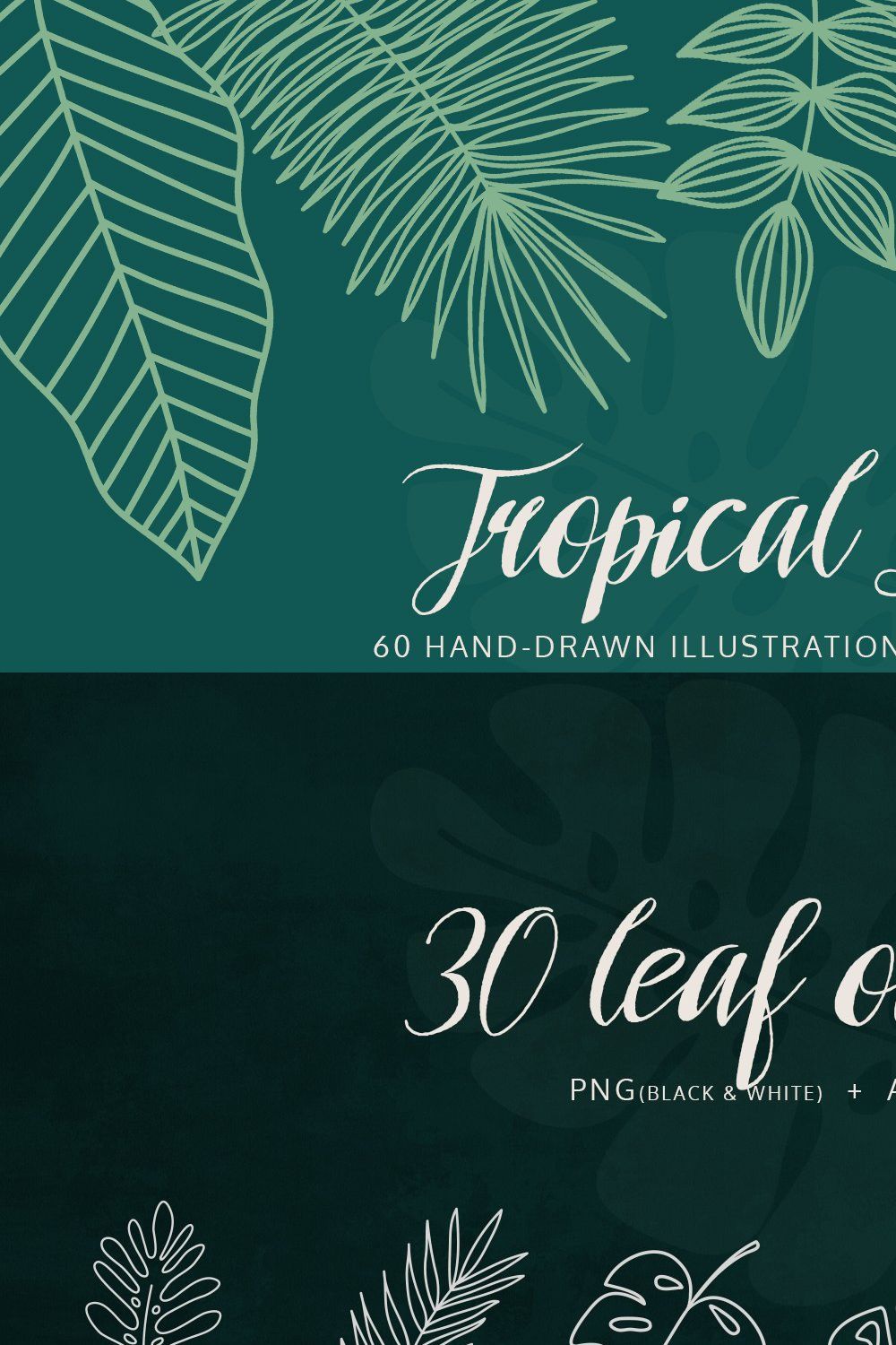 Tropical Leaves & Patterns pinterest preview image.