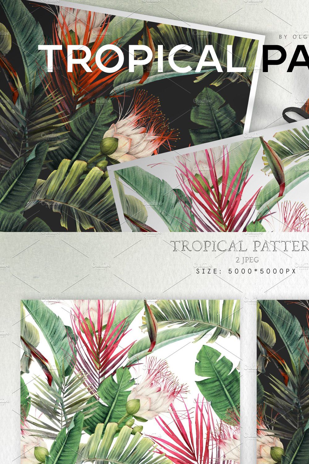 TROPICAL PATTERN pinterest preview image.