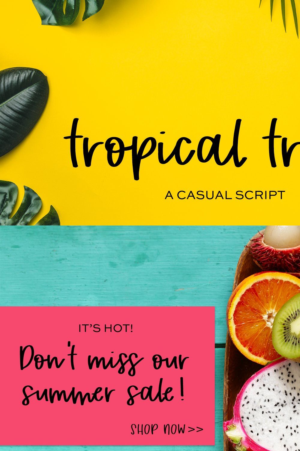Tropical Trail Script Font pinterest preview image.
