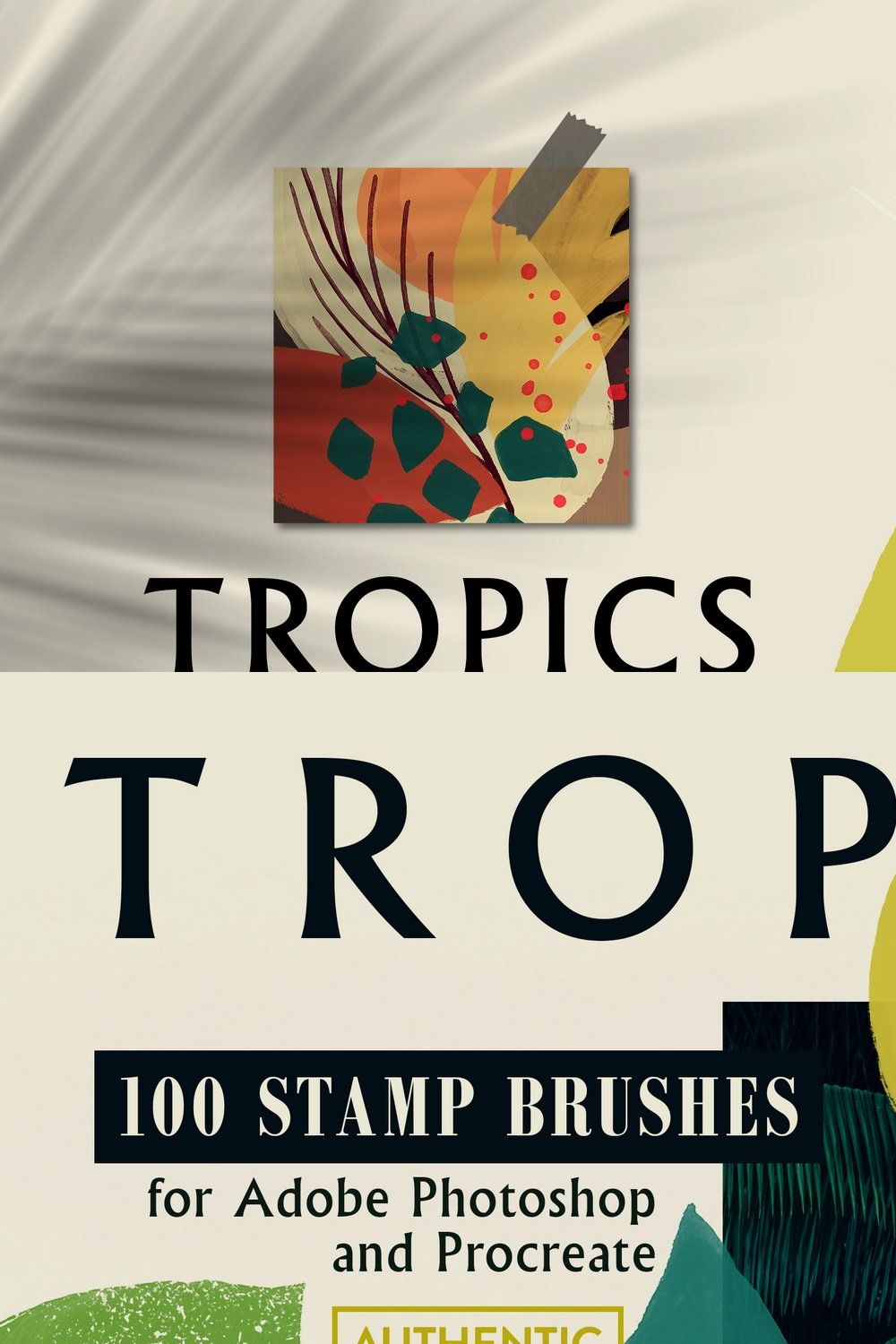 Tropics Photoshop&Procreate Brushes pinterest preview image.