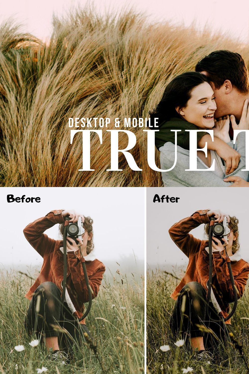 True Tone Lightroom Presets XMP/DNG pinterest preview image.