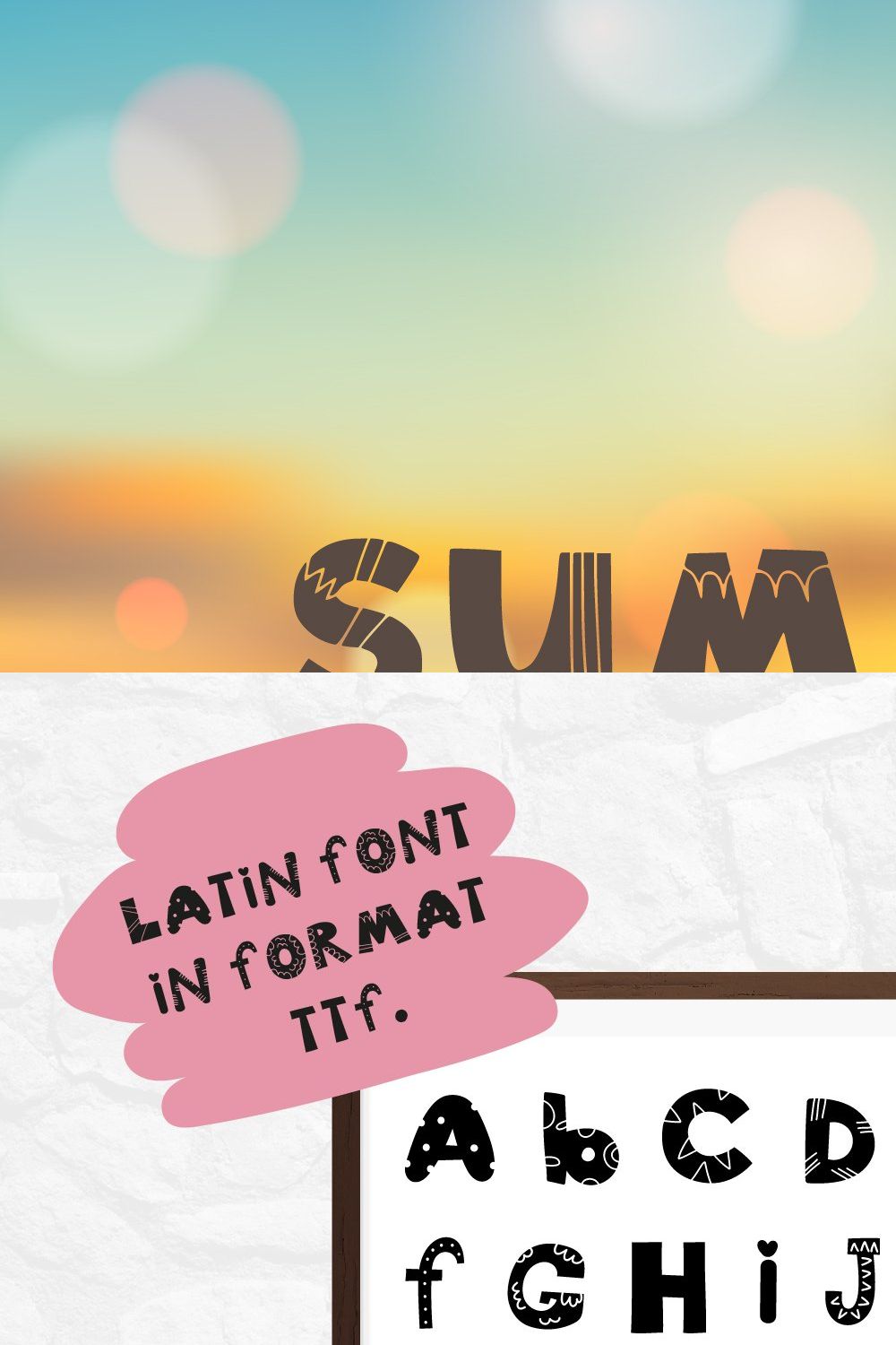TTF typeface ''Summerkvi'' pinterest preview image.