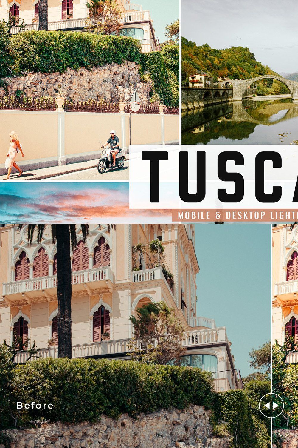 Tuscany Lightroom Presets Pack pinterest preview image.