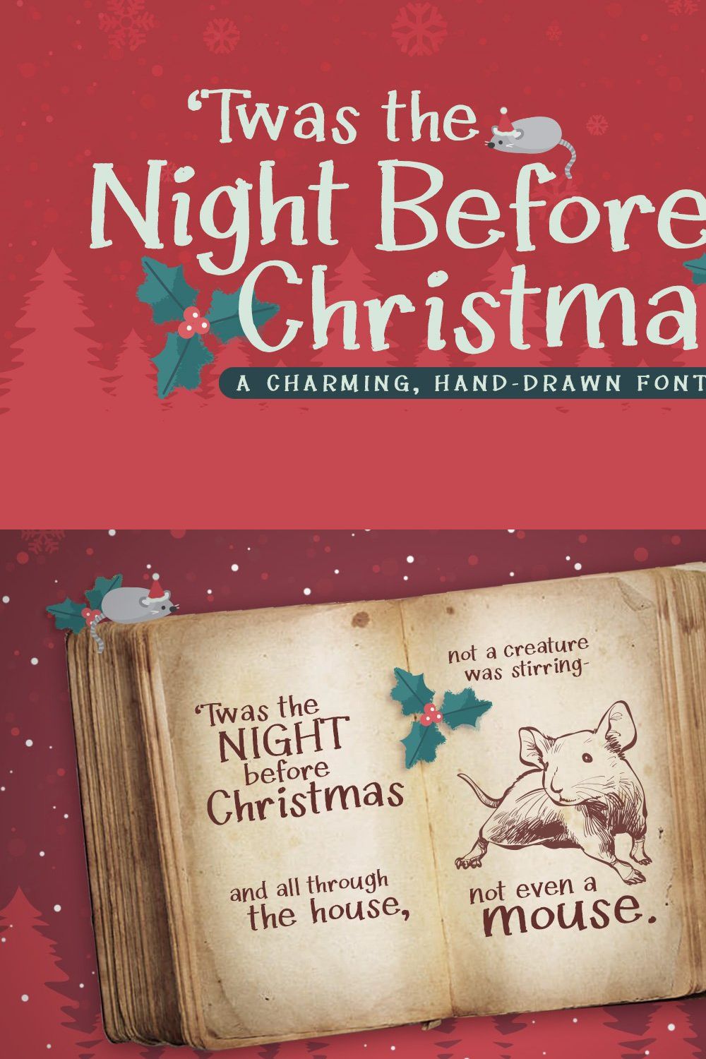 Twas the Night Before Christmas Font pinterest preview image.