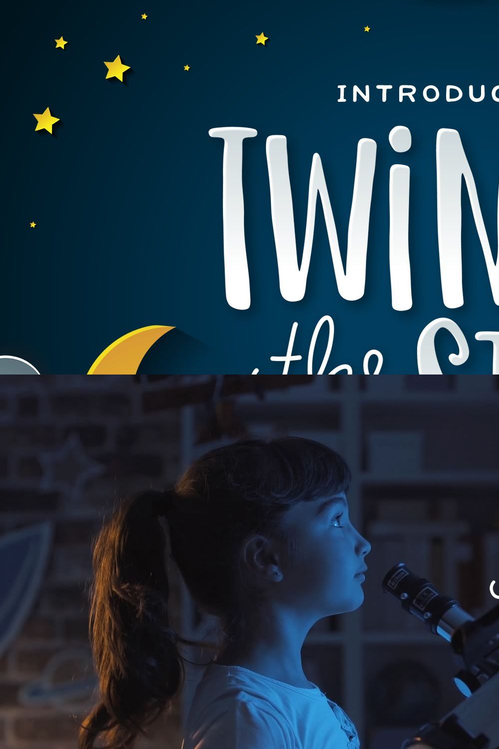 Twinkle the Star Font pinterest preview image.