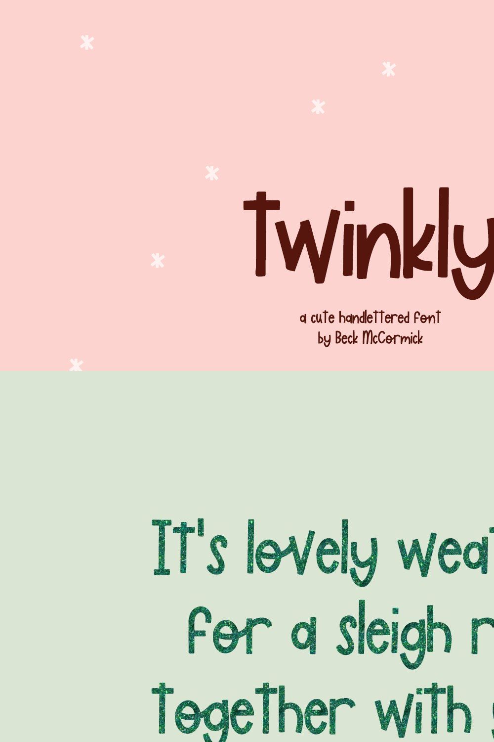 Twinkly Semi-Script Font pinterest preview image.