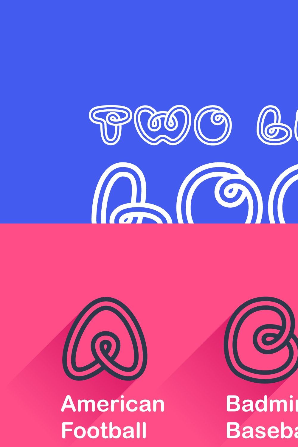 Two Lines Loop font pinterest preview image.