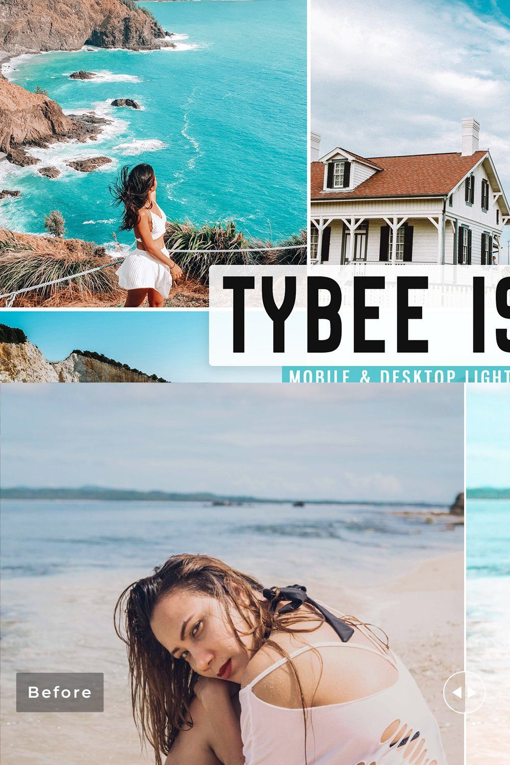 Tybee Island Pro Lightroom Presets pinterest preview image.