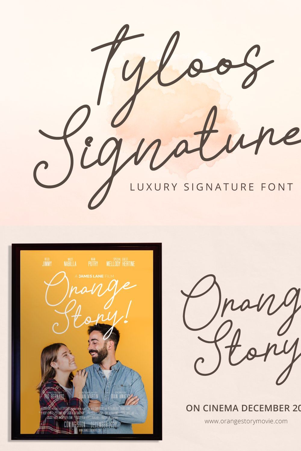 Tyloos Signature - Signature Font pinterest preview image.