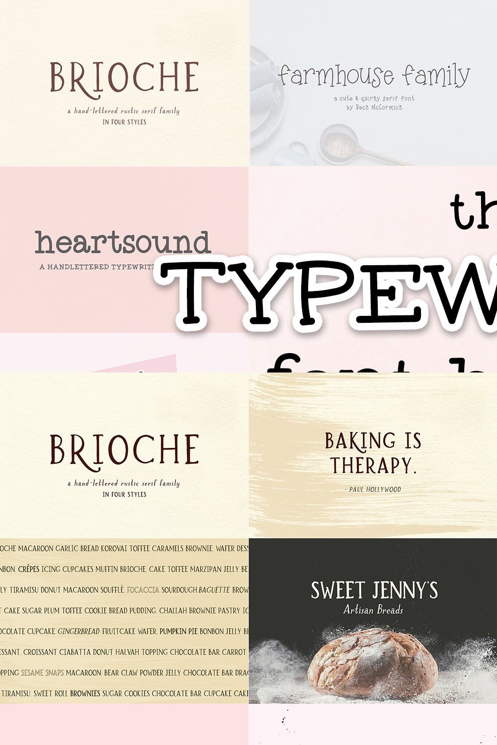 Typewriter Font Bundle pinterest preview image.