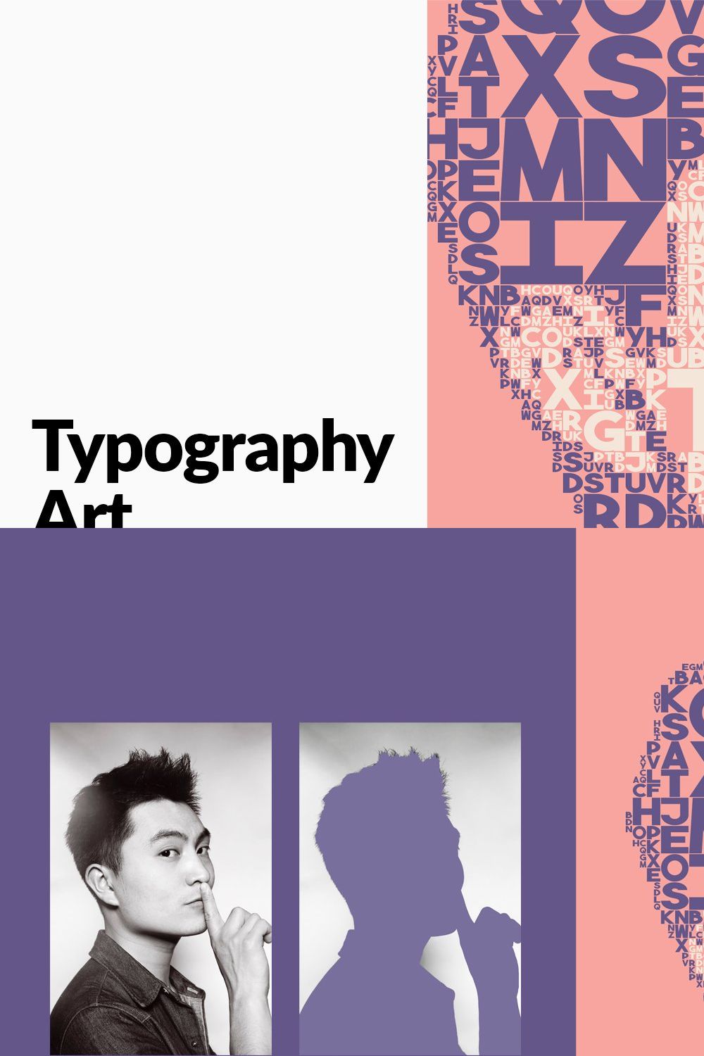 Typography Art Photoshop Action pinterest preview image.