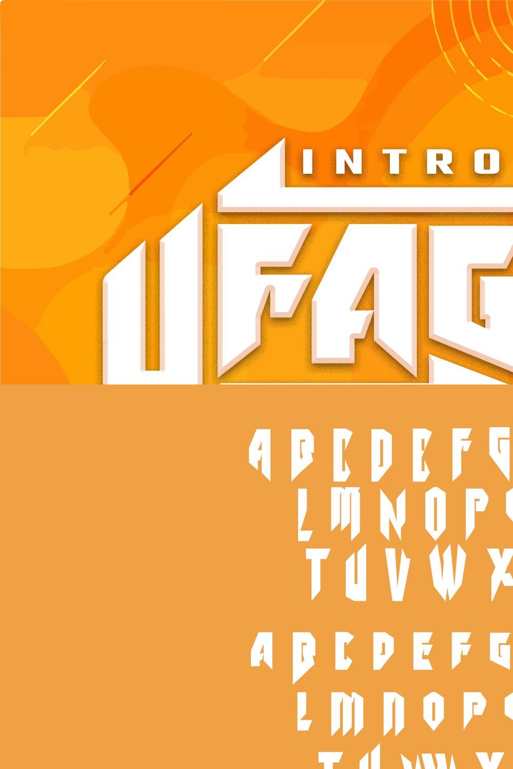 Ufagios - Aggressive Font pinterest preview image.