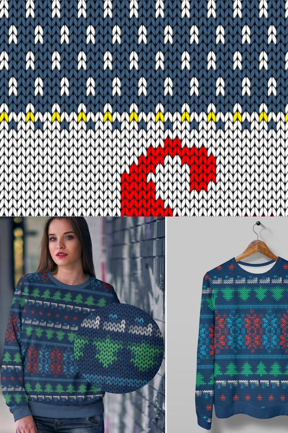 Ugly Christmas Sweater Action pinterest preview image.