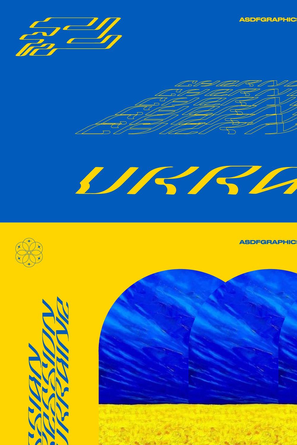 UKRAINE FONT ACID TECHNO GRAPHICS pinterest preview image.