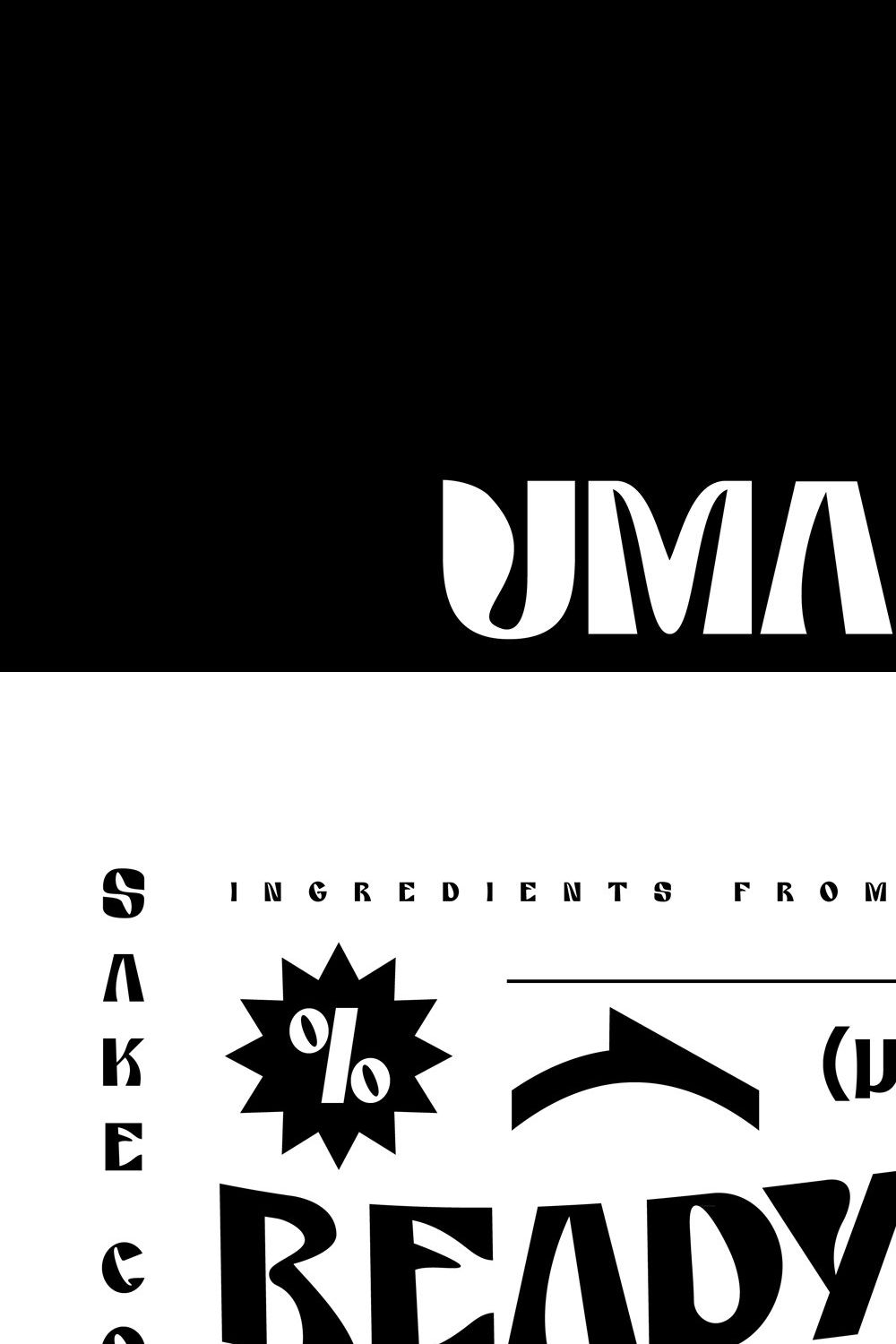Umami - A Delicious typeface pinterest preview image.